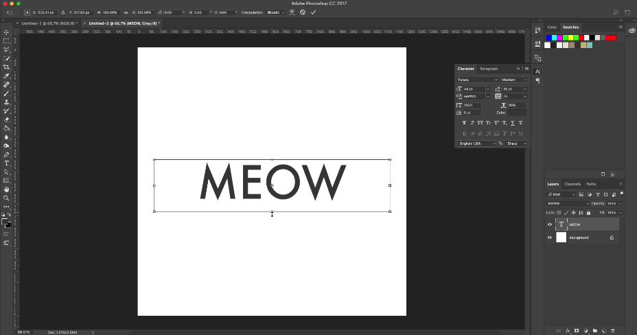 Resizing font types