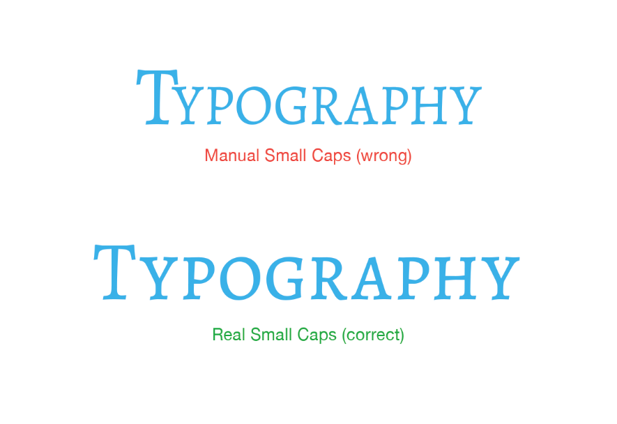 Typography with small caps