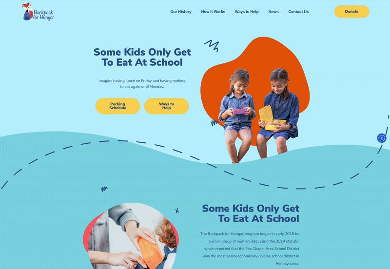 Backpack for Hunger Website